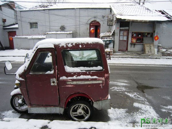 PS场景合成：合成雪景城市大视角视觉海报，冰天雪地的城市海报。