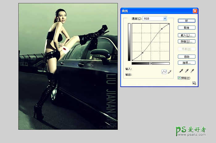 PS后期调色教程：给美女车模艺术照调出米黄色效果