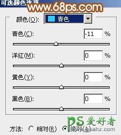 PS调色教程：给清新绿色的美女艺术照调出淡淡的黄褐色