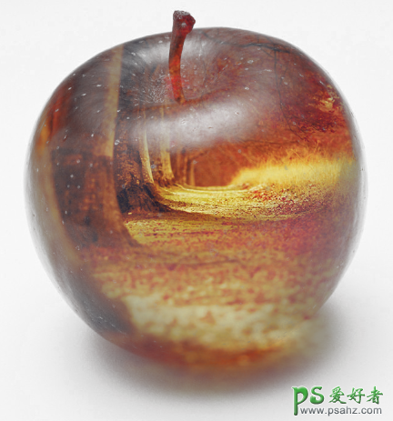 PS图片合成教程：创意合成一个玻璃质感的苹果-超酷水晶苹果