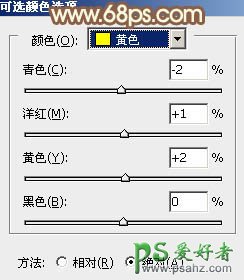 PS给春日绿树边上的清新少女艺术照调出柔和的橙黄色