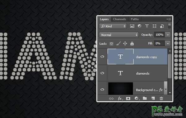 利用PS软件图层样式设计钻石颗粒拼接效果的文字，钻石字体