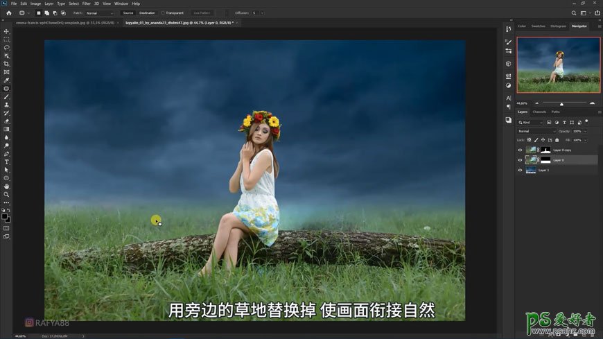 photoshop合成少女仙子意境写真照，梦幻仙境场景的精灵少女