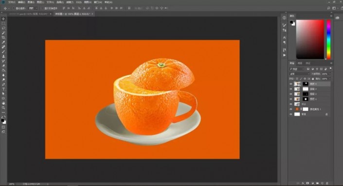 PS合成实例教程：创意打造一款橙子杯子个性图片。