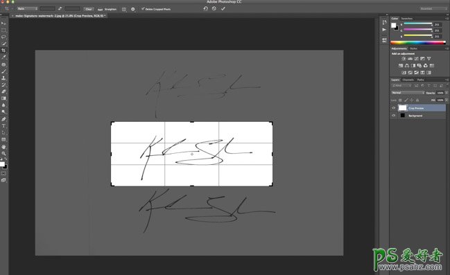 PS新手技巧教程：学习把手写个人签名制作成平面图像中的水印