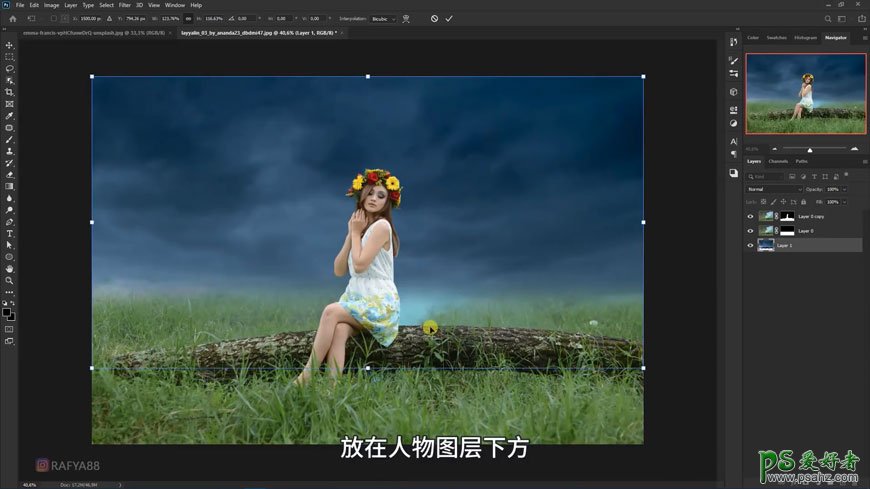 photoshop合成少女仙子意境写真照，梦幻仙境场景的精灵少女