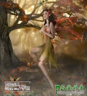 PS合成教程：创意合成一颗装有美女精灵的水晶球