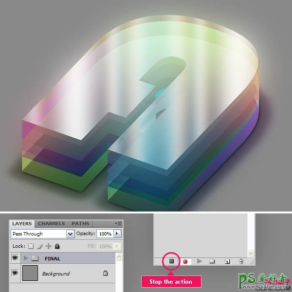 PS文字特效教程：制作多层次感的立体玻璃字，彩色玻璃立体字