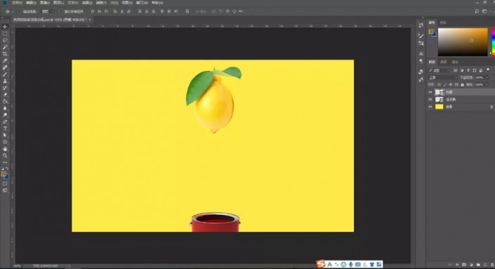 PS特效图片合成：打造油漆滴落效果的柠檬，自然色彩油漆柠檬。