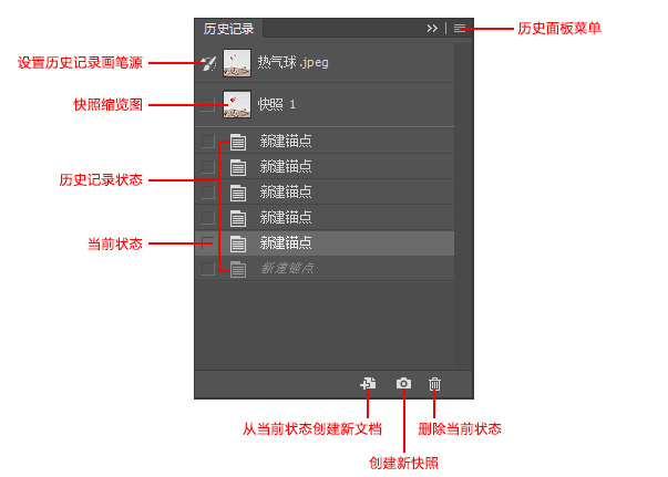 PS工具教程：学习历史记录面板如何使用。