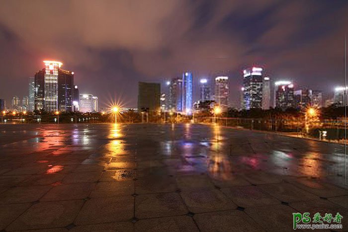 PS美女图片合成教程：打造璀璨雨夜中独自行走的少女，雨中漫步