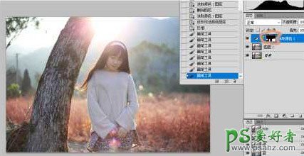 Photoshop给清纯女生外景照片调出唯美的暖色逆光效果。