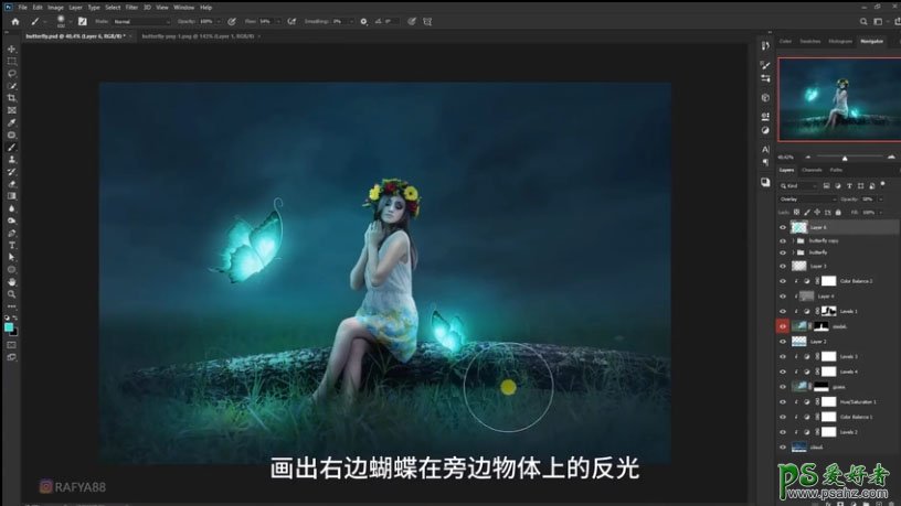 photoshop合成少女仙子意境写真照，梦幻仙境场景的精灵少女