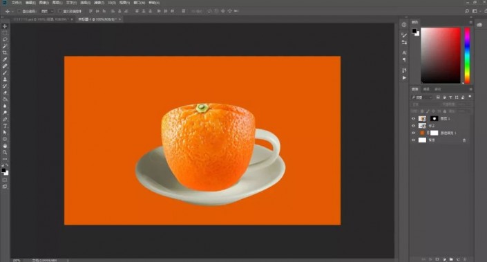 PS合成实例教程：创意打造一款橙子杯子个性图片。
