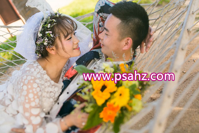 PS婚片后期调色教程：给发灰发暗的浪漫情侣婚纱调出鲜亮的色彩