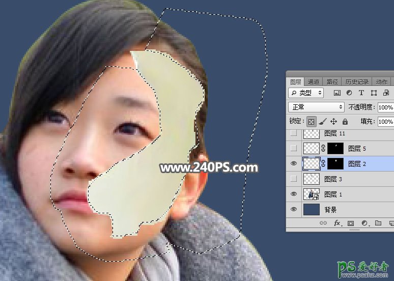 Photoshop给可爱女孩儿照片合成出打碎的人脸效果，真人陶瓷脸