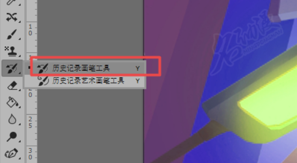 PS工具使用教程：学习历史记录画笔工具怎么用及使用方法。