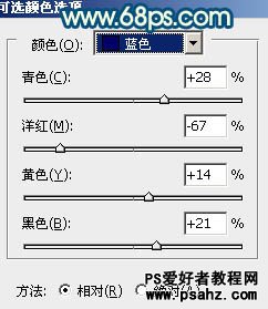 PS美女照片调色教程：给可爱的街景美女照调出时尚的青蓝色