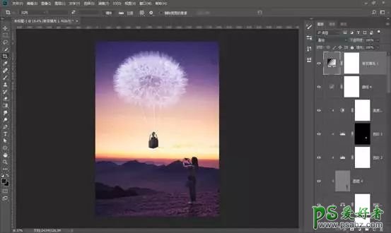 PS梦幻合成教程：学习把蒲公英与热气球完美结合，打造超现实场景
