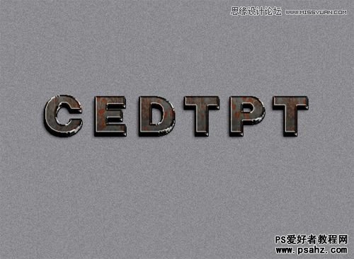 photoshop设计3D立体铁锈字，3D铁铸字体教程