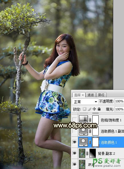 Photoshop给花仙子可爱美女外景艺术照调出甜美的黄褐色