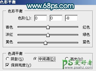 PS给室内人物照调出柔和的淡红色调