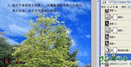 photoshop调出圣诞节气氛效果的雪花树