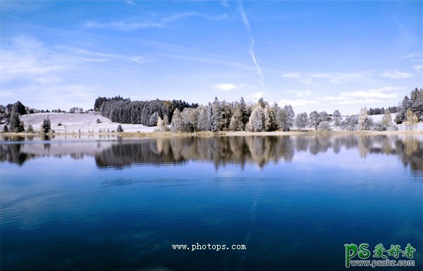 PS调色教程：给漂亮的风景照调出蓝调红外线风格