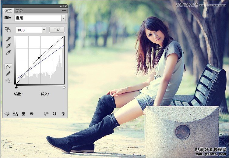 PS调色教程：调出公园美女清晰锐化效果教程实例