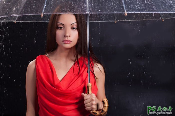 PS美女图片合成教程：打造璀璨雨夜中独自行走的少女，雨中漫步