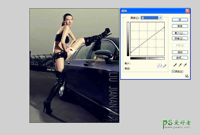 PS后期调色教程：给美女车模艺术照调出米黄色效果