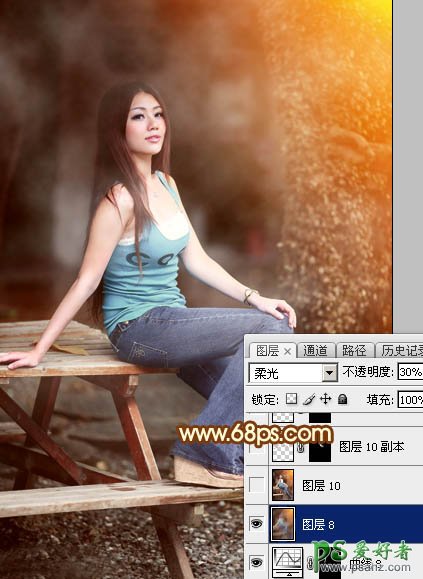 Photoshop给气质性感少妇外拍艺术照调出唯美的中性红色效果