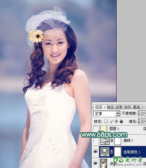 photoshop调出甜美微笑的美少女婚片实例教程