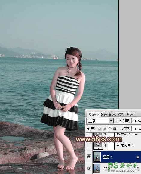 photoshop给漂亮的嫩脚婚片美女照片调出淡淡的艺术效果