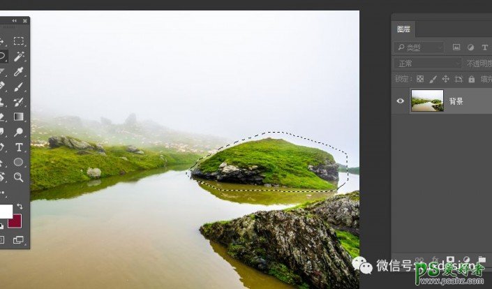 PS场景合成实例：创意合成一幅蜗牛载着灯塔负重前行的场景。