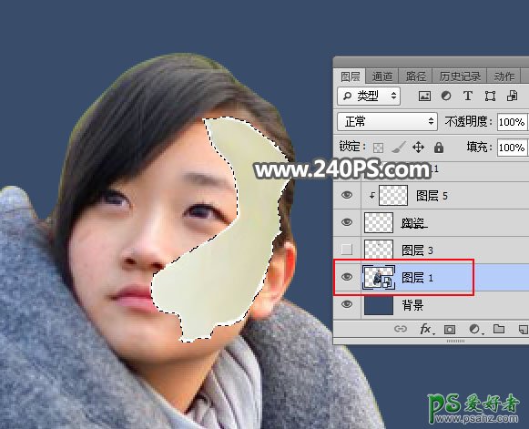 Photoshop给可爱女孩儿照片合成出打碎的人脸效果，真人陶瓷脸