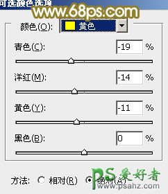 PS调色教程：给树林中的少女艺术照调出朦胧的淡黄色