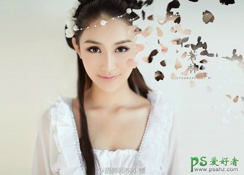 PS漂亮美女照片合成美化教程：打造粒子纷飞效果的漂亮mm艺术照