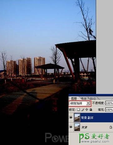 photoshop调出时尚流行的青黄色公园风景图片