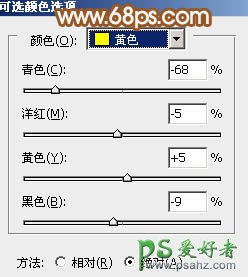 PS调色教程：给清新绿色的美女艺术照调出淡淡的黄褐色