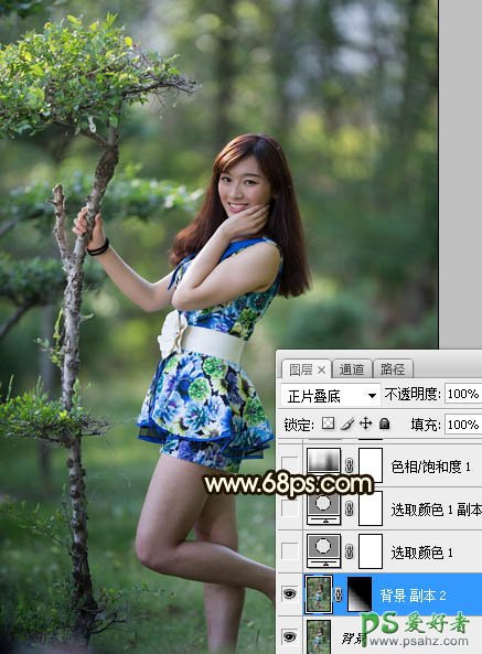 Photoshop给花仙子可爱美女外景艺术照调出甜美的黄褐色