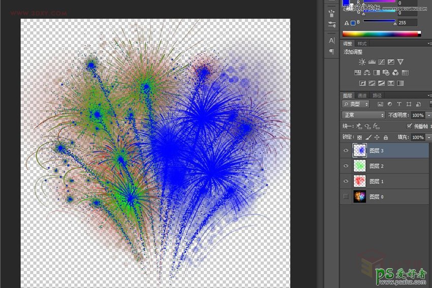 PS快速抠图教程：学习用通道巧妙的抠出绚丽的烟花效果图