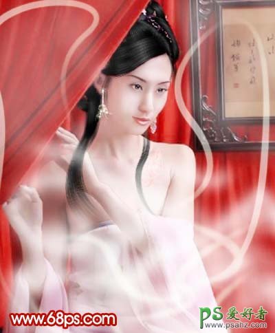 photoshop制作古装美女手绘风格插画效果图教程