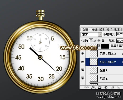 photoshop制作逼真的金属计数秒表实例教程