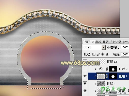 PS景物照片抠图实例教程：快速抠出杂乱的拱门图片并简单美化