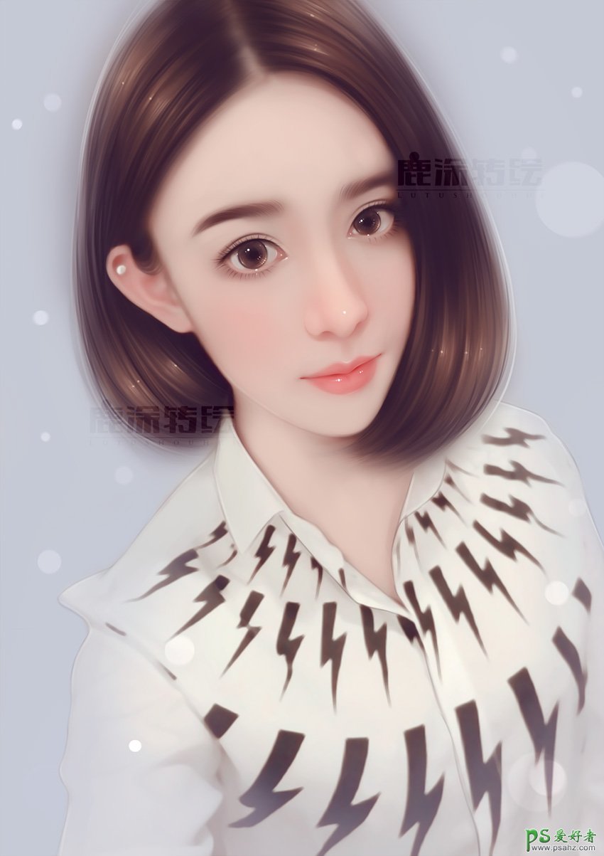 Photoshop结合SPI给清纯美女手机照片制作成剔透水灵的手绘效果。