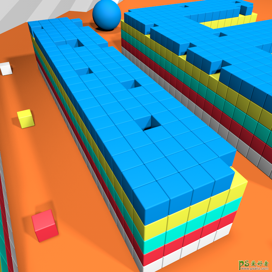 C4D立体字制作教程：设计时尚的网格效果立体字，3D立体艺术字体