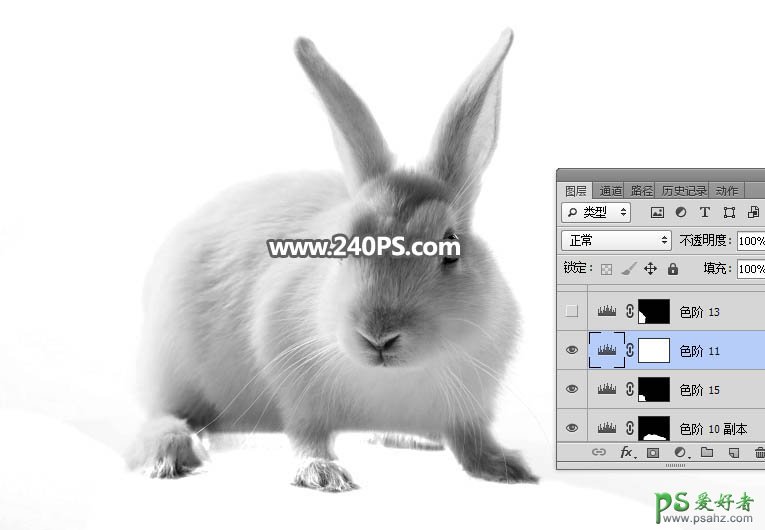 Photoshop快速抠出背景色彩简单的动物图片，抠出可爱的小白兔。
