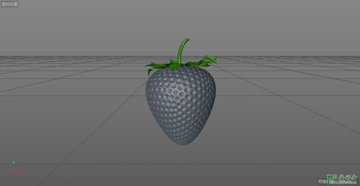 C4D建模教程：制作质感逼真的草莓模型，水果草莓建模渲染实例。