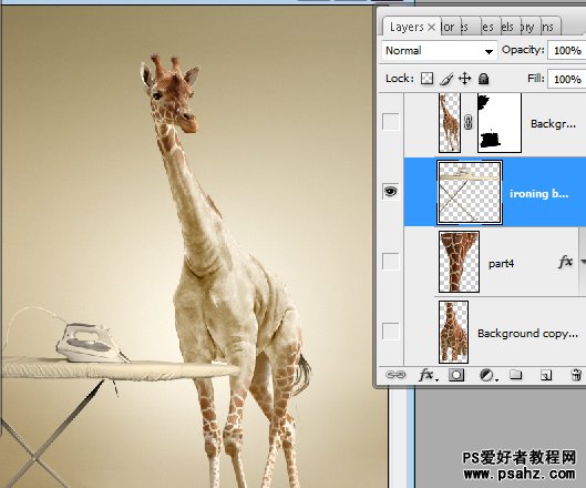 国外PS合成教程：创意打造一只脱了衣服的长颈鹿